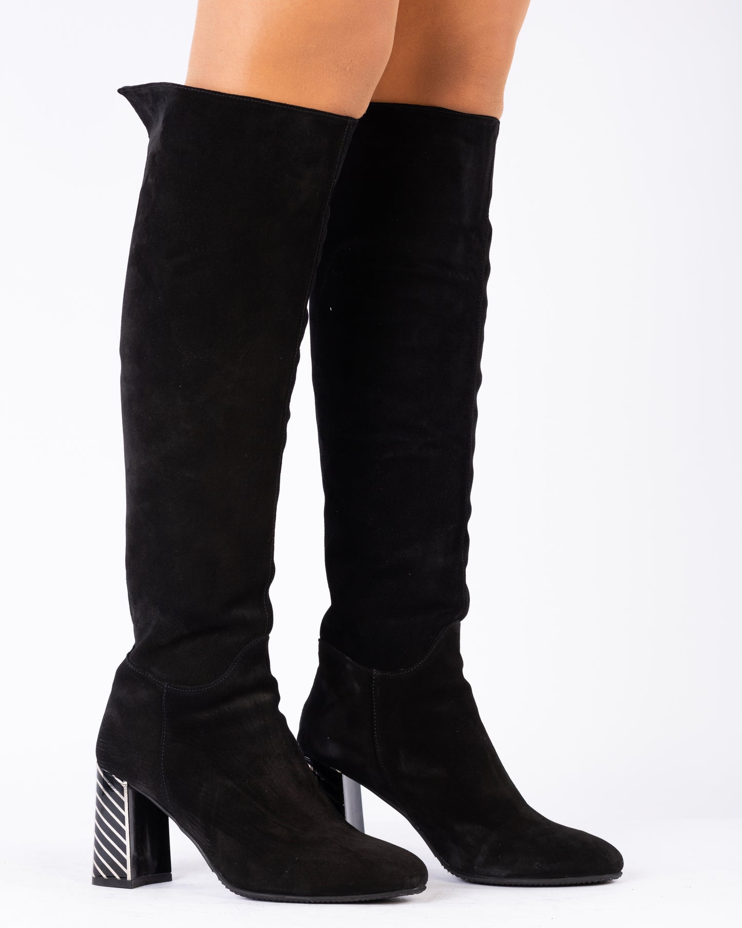 Cizme dama elegante piele naturala SAVANA 92-5 negru velur