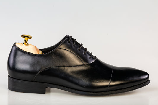 Men's elegant shoes made of genuine leather ELDEMAS 901 black