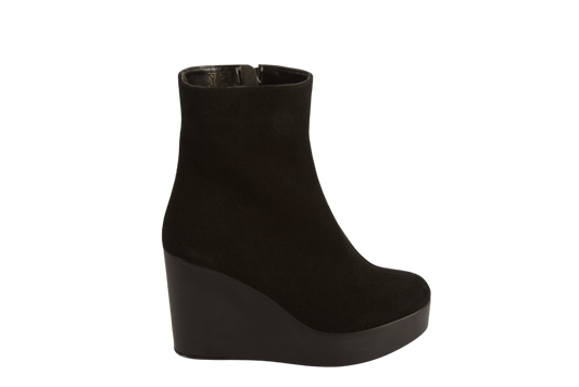 Women's casual boots made of genuine leather PERLA 1314 black velour