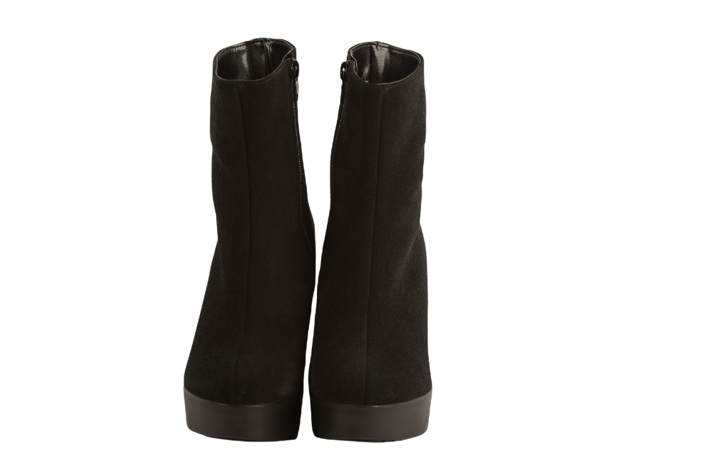 Women's casual boots made of genuine leather PERLA 1314 black velour