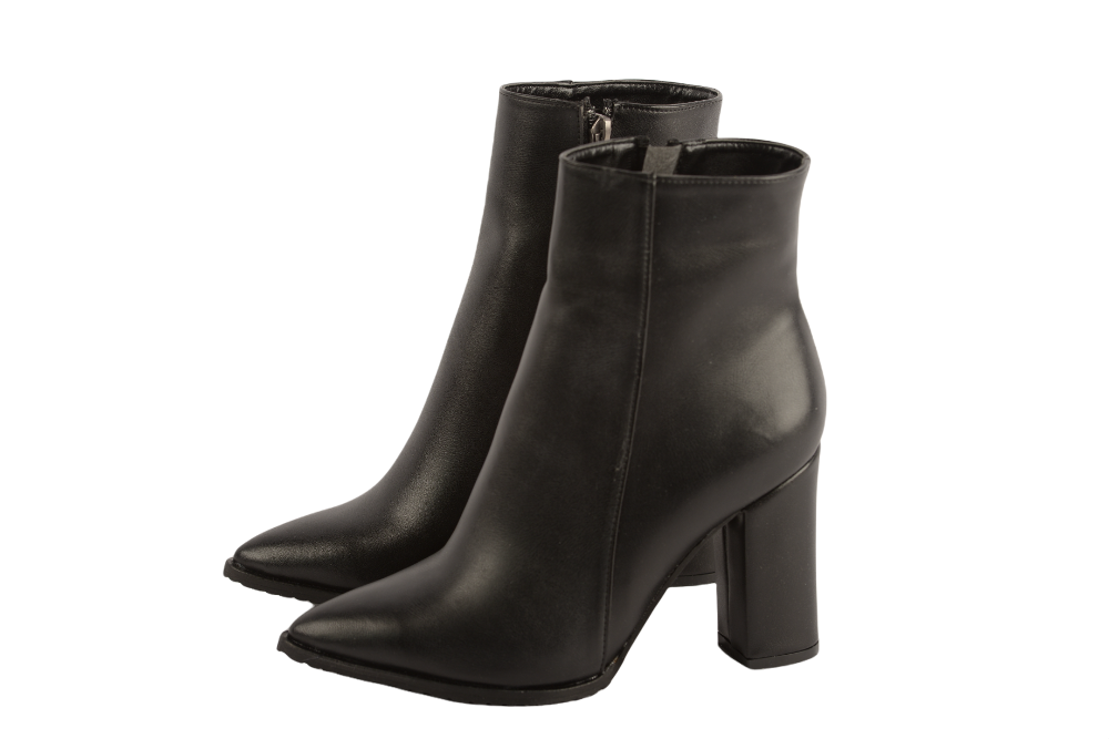 Elegant women's boots, organic leather, Corina, black, box