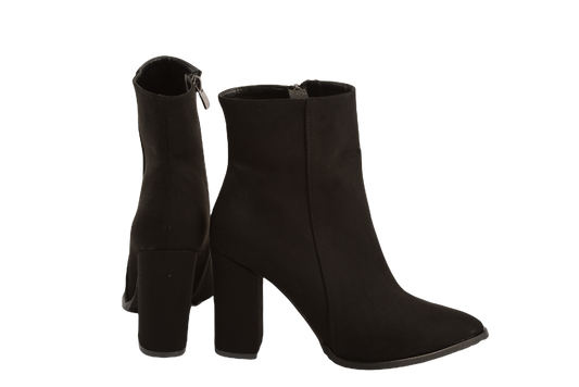 Elegant women's boots, eco-leather, black velour, Corina
