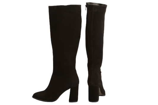 Elegant women's boots PERLA natural leather 1347-1 black velour