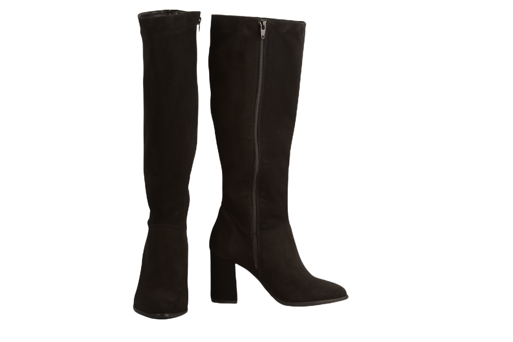 Elegant women's boots PERLA natural leather 1347-1 black velour