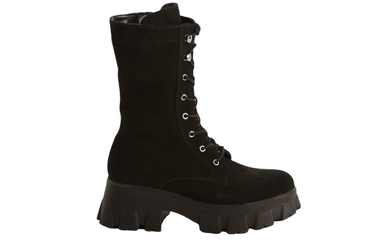 Women's casual boots made of genuine leather PERLA 1313 black velour