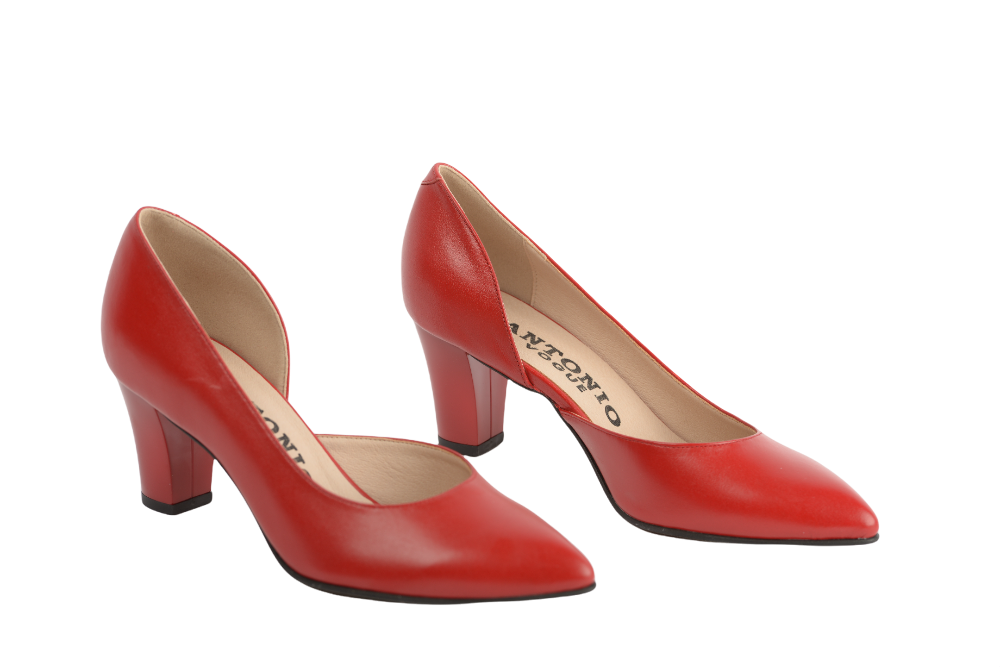 Pantofi dama eleganti piele naturala ANTONIO 2462 rosu