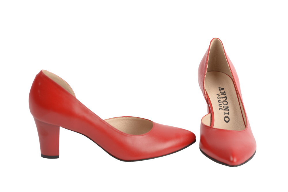Pantofi dama eleganti piele naturala ANTONIO 2462 rosu