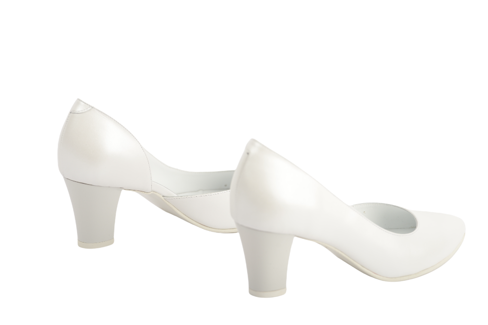 Pantofi mireasa piele naturala ANTONIO 2462 alb sidef