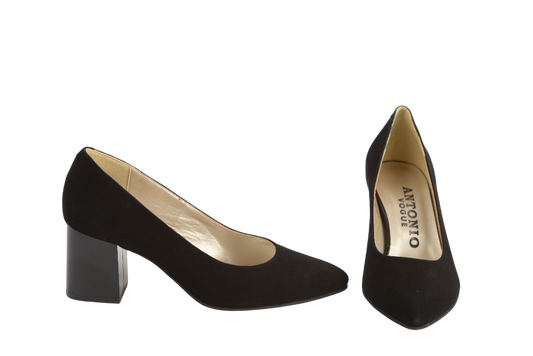 Elegant women's shoes made of genuine leather ANTONIO 1462 black ant