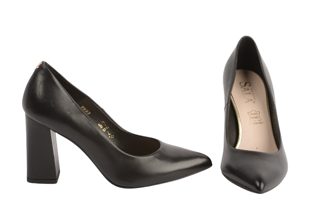 Pantofi dama eleganti piele naturala SALA 9933 negru box