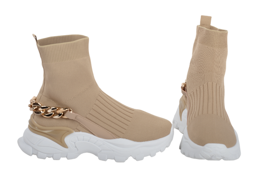 Women's casual textile boots 024 beige