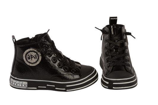 Ghete fete piele ecologica 190 negru lac