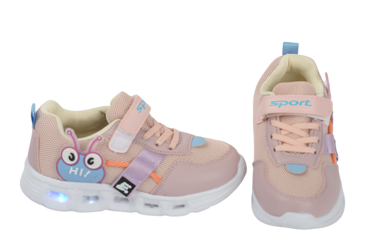 Girls' sneakers, eco-leather 6918, pink