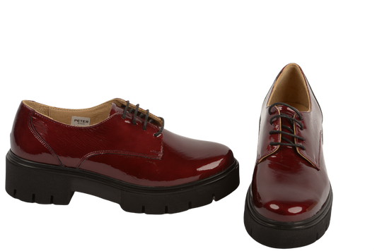 Women's casual shoes natural leather diana burgundy lacquer
