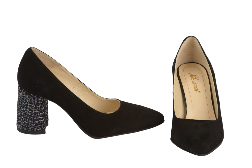 Pantofi dama eleganti piele naturala NIKE 322 negru velur