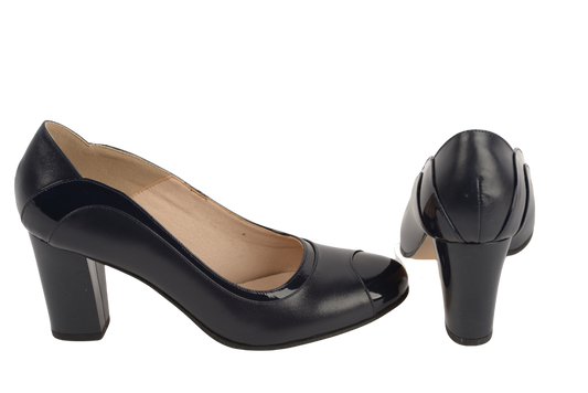 Elegant women's shoes made of genuine leather ANTONIO 736, box blue