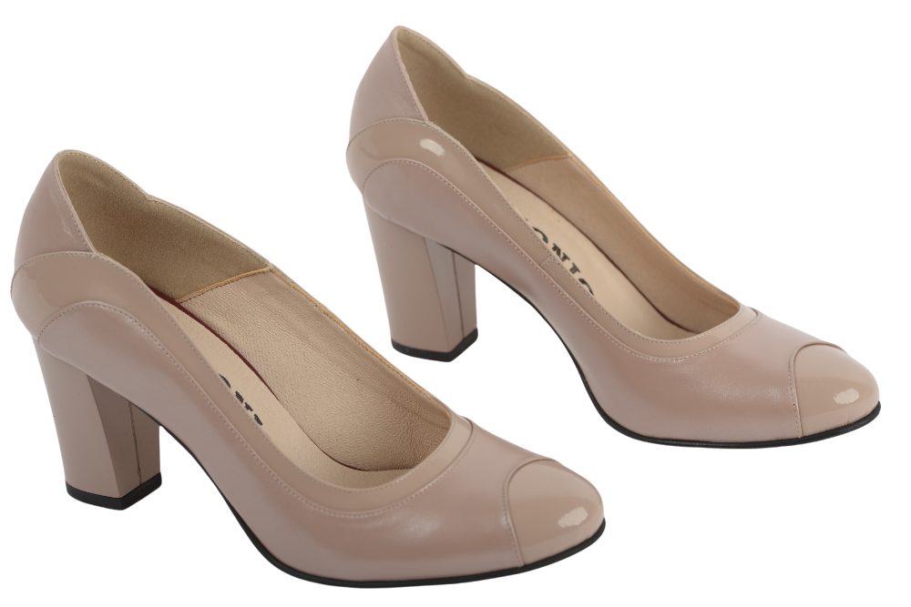 Pantofi dama eleganti piele naturala ANTONIO 736 grei sidef