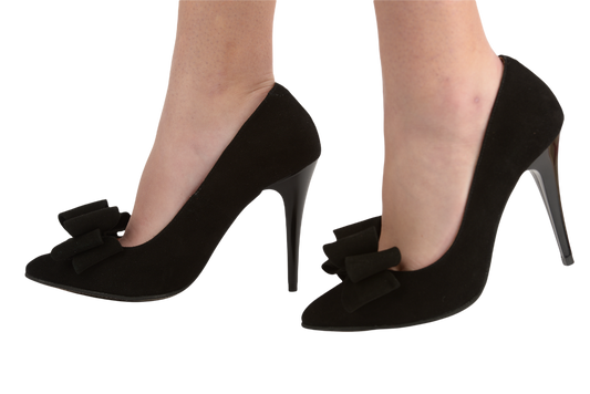 Elegant women's shoes made of genuine leather ANTONIO 311 black velour