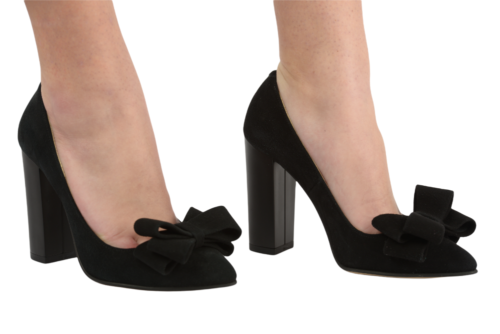 Pantofi dama eleganti piele naturala ANTONIO 341 negru velur
