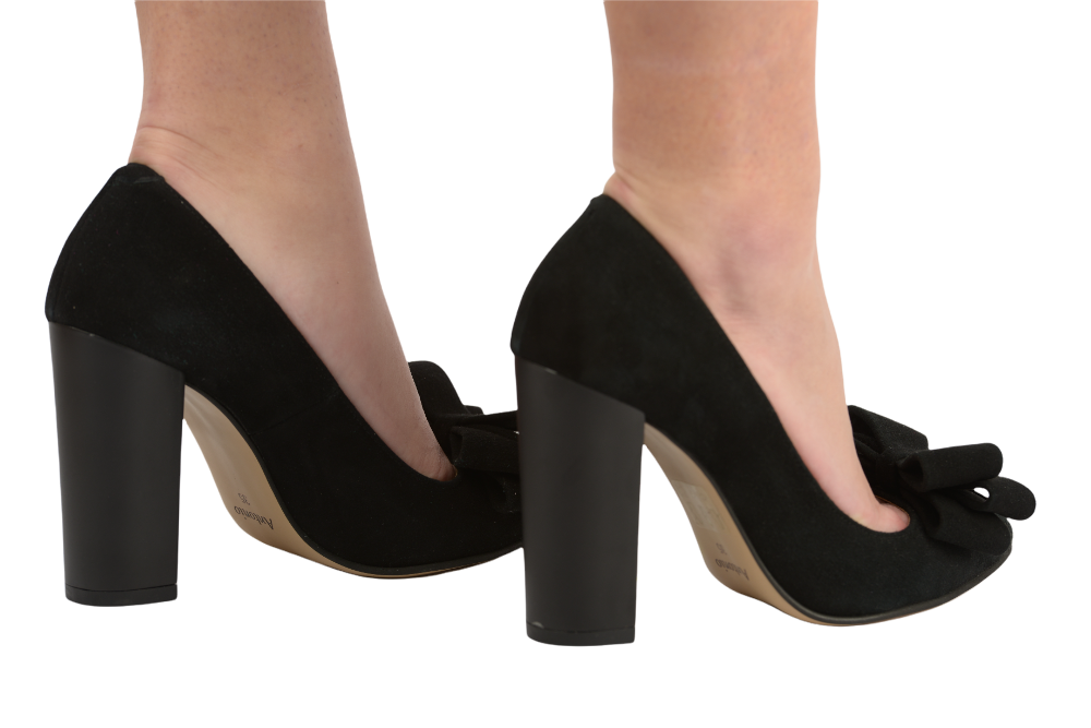 Pantofi dama eleganti piele naturala ANTONIO 341 negru velur