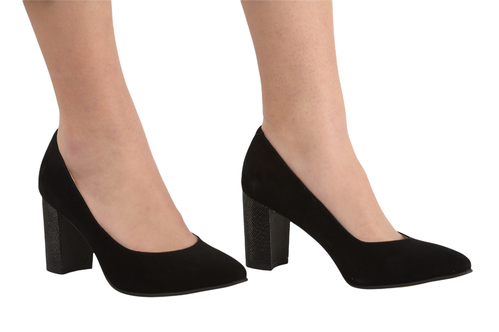 Pantofi dama eleganti piele naturala ANTONIO 21216 negru velur