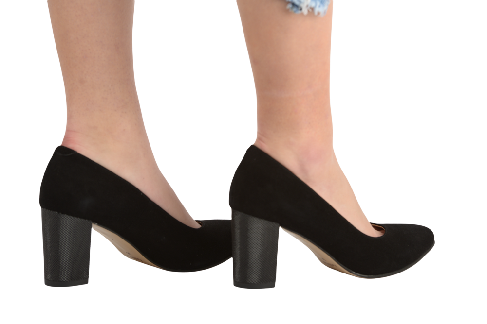 Pantofi dama eleganti piele naturala ANTONIO 21216 negru velur