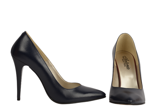 Elegant women's shoes made of genuine leather ANTONIO 175, box blue