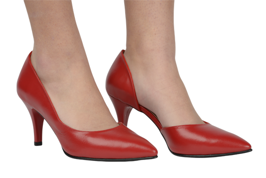 Elegant women's shoes made of natural leather NINA OCCHINI 62, box red