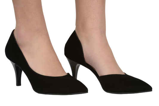 Elegant women's shoes made of genuine leather NINA OCCHINI 62 black velour