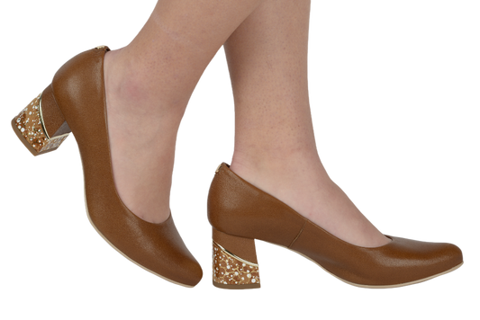 Elegant women's shoes made of genuine leather SALA 9931 brown