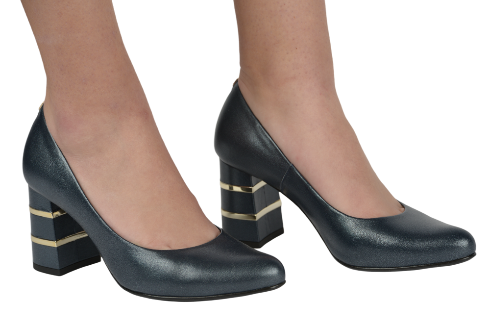 Pantofi dama eleganti piele naturala SALA 9747 bleu sidef