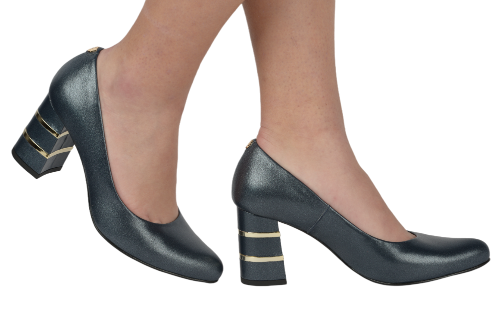 Pantofi dama eleganti piele naturala SALA 9747 bleu sidef