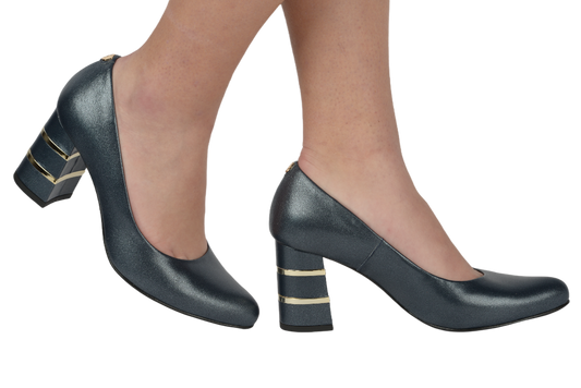 Elegant women's shoes made of natural leather SALA 9747 pearl blue