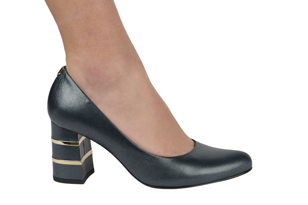 Pantofi dama eleganti piele naturala SALA 9747 bleu sidef