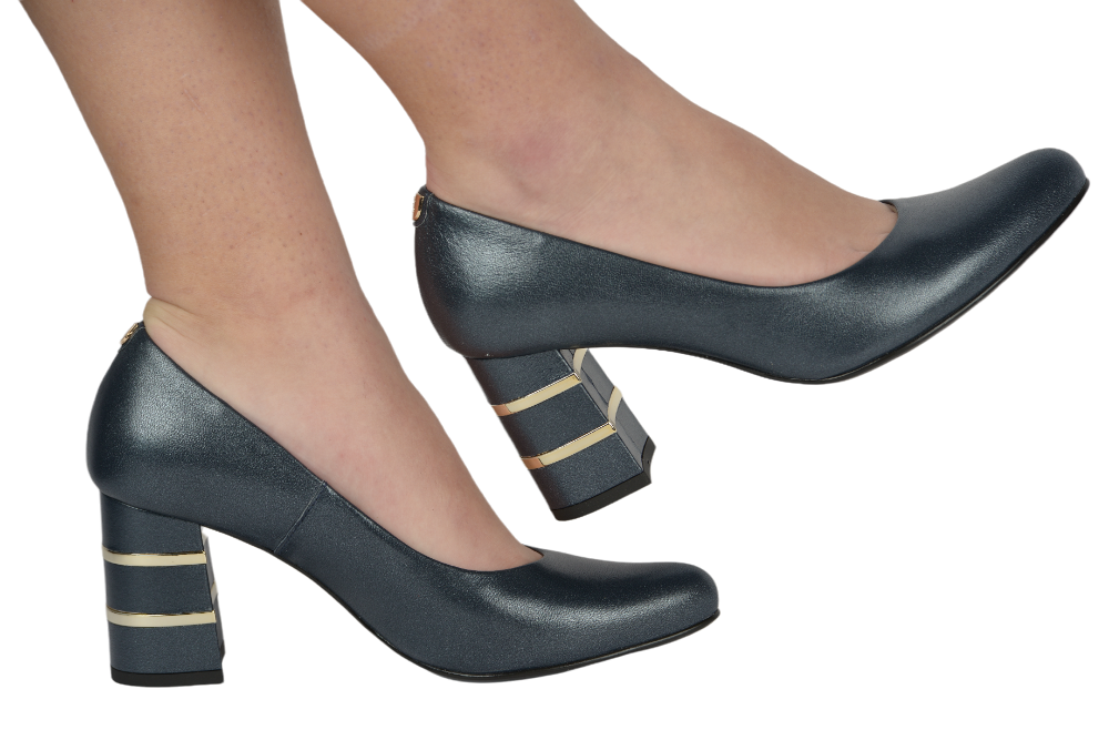 Pantofi dama eleganti piele naturala SALA 9747 bleu sidef