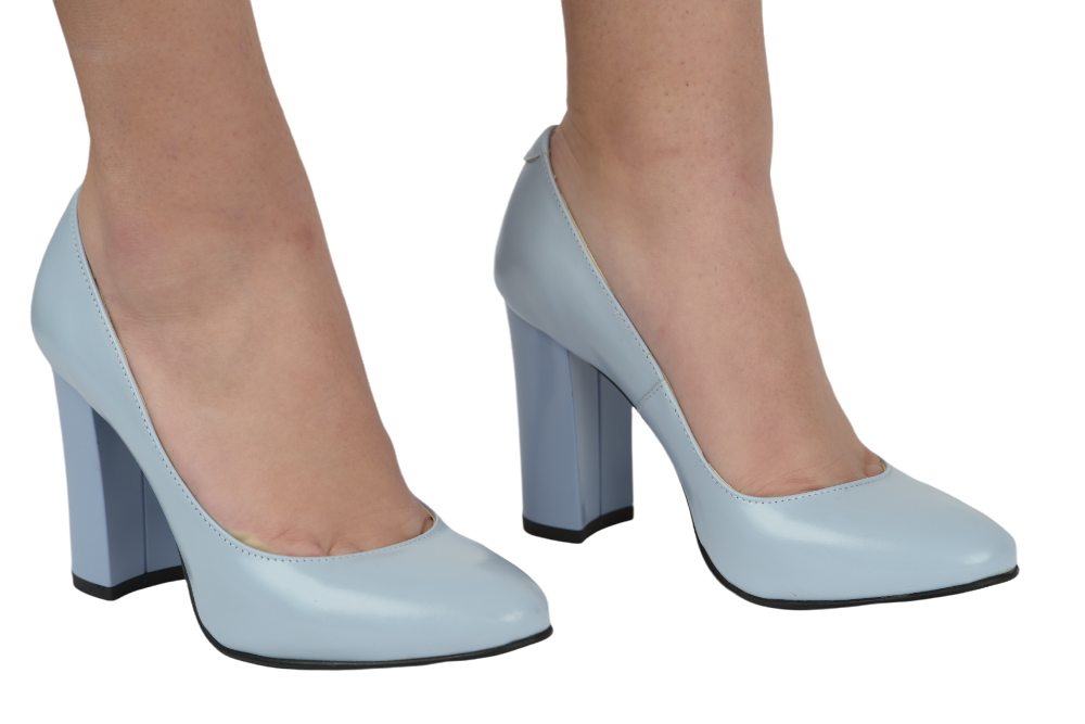 Pantofi dama eleganti piele naturala NIKE 1014 albastru