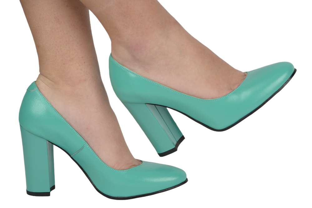 Pantofi dama eleganti piele naturala NIKE 1014 verde