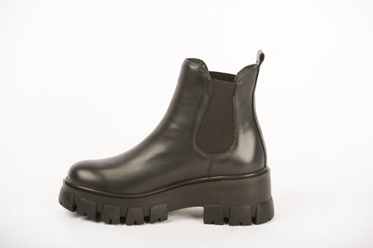 Women's casual boots, natural leather, melania, black, box