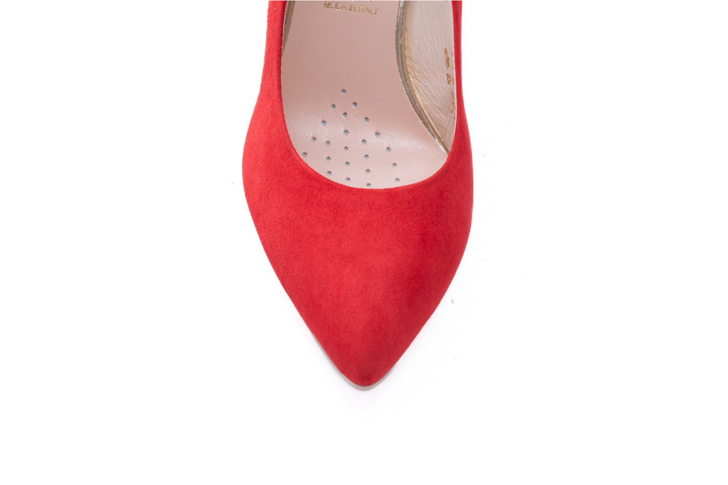 Elegant women's shoes made of genuine leather SALA 9111 red velour