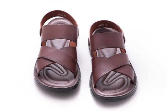 Sandale barbati piele naturala MELS 72008 maro