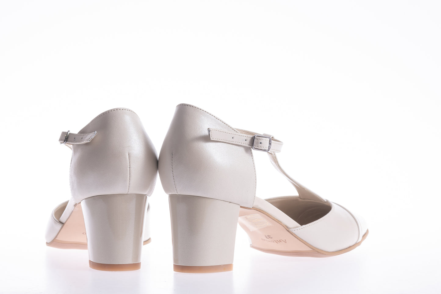 Pantofi dama eleganti piele naturala ANTONIO 7337 bej box lac