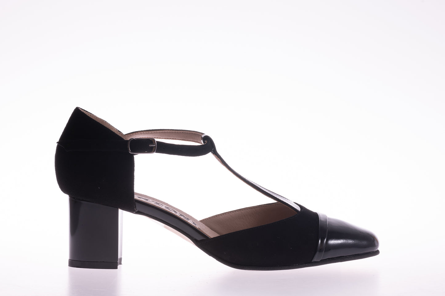 Pantofi dama eleganti piele naturala ANTONIO 7337 negru velur lac