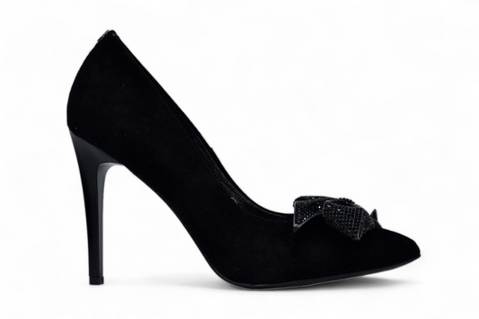 Pantofi dama eleganti piele naturala SALA 20265 negru velur