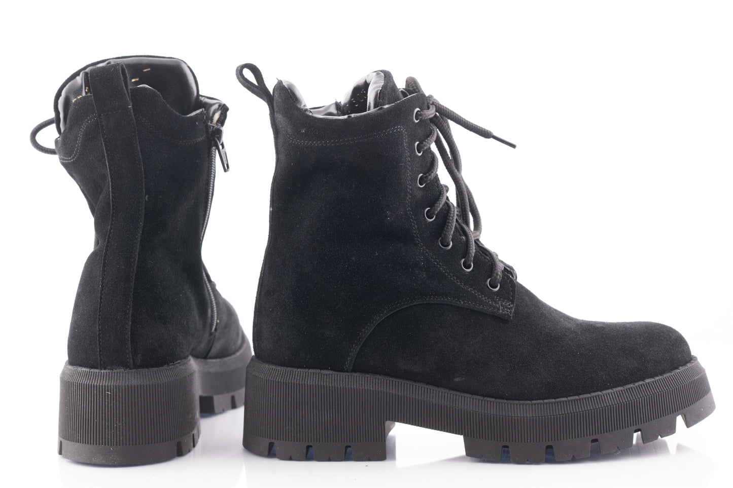 Women's casual boots made of genuine leather PERLA 3003 black velour