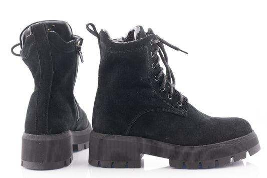Ghete dama casual piele naturala PERLA 3003 negru velur