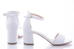 Sandale dama casual piele ecologica 70 alb croco saten
