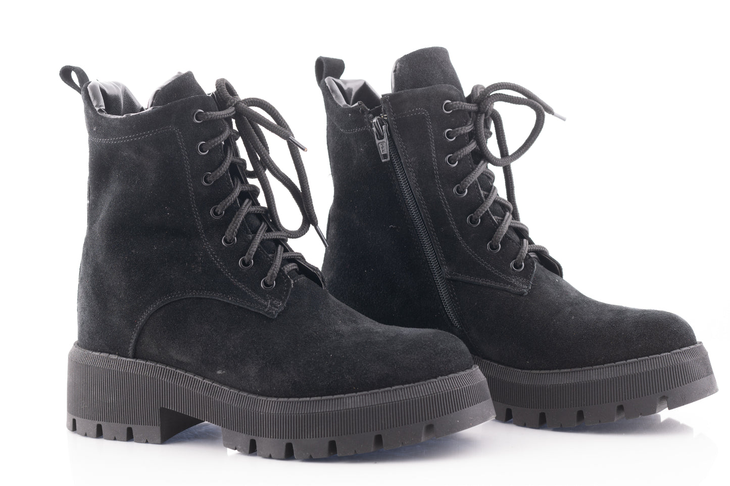 Women's casual boots made of genuine leather PERLA 3003 black velour