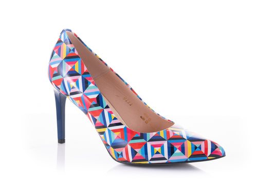 Pantofi dama eleganti piele naturala SALA 9111 blue color