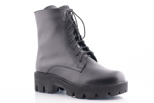 Ghete dama casual piele naturala PERLA 1331 negru box