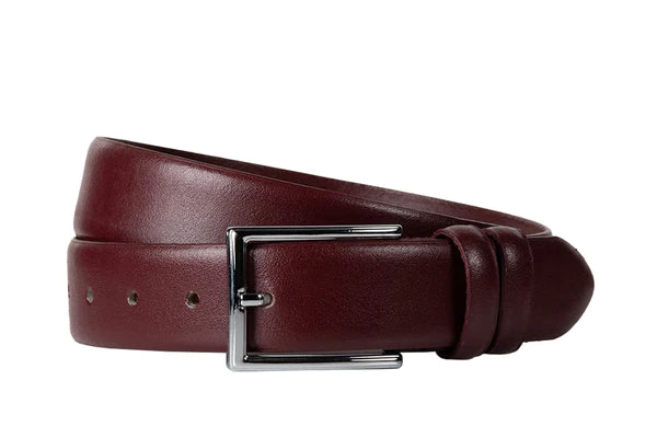Men's genuine leather belt PATYVANY Bordeaux